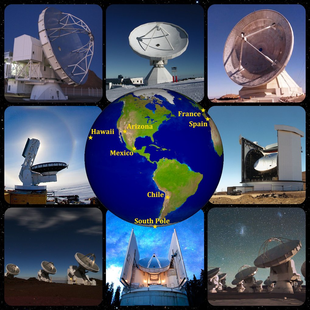 Worldwide network: When the researchers collected the data from the centre of the Milky Way in 2017, the Event Horizon Telescope consisted of eight observatories spread across the globe.  © EHT collaboration