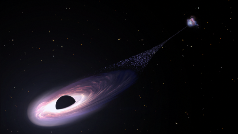 Possible Runaway Black Hole Detected