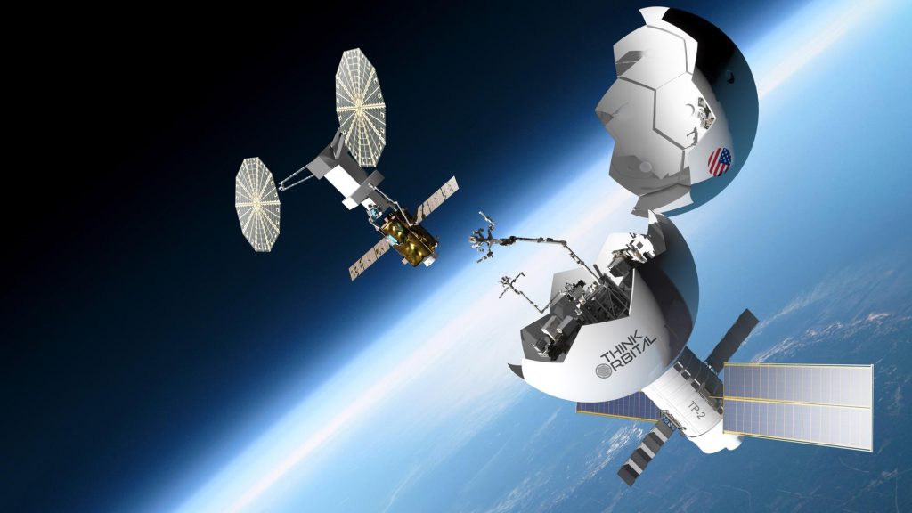 Artist’s concept of ThinkOrbital’s ThinkPlatform in low Earth orbit.