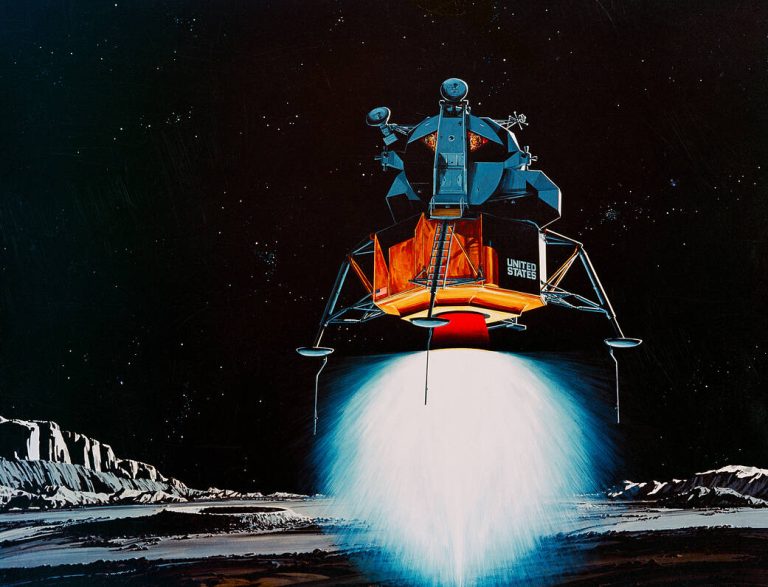 An Artist’s Concept Of The Apollo 11 Lunar Module Landing